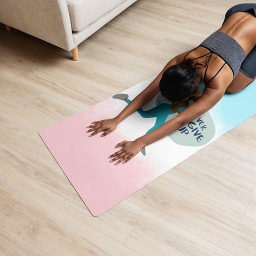 Never Give Up Yoga Mat